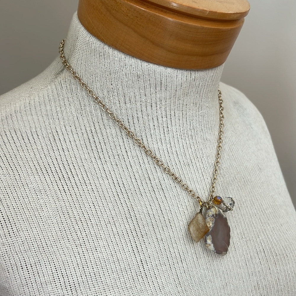Barse Stone & Crystal Elegant Gold-tone Charm Necklace - Picture 9 of 15